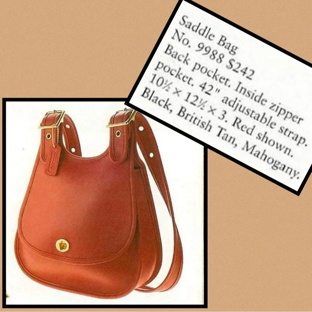 Vintage Coach Black Saddle Bag 9988 - Picture 10 of 10